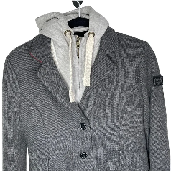 Superdry Tailoring Wool Blend Jacket Medium Gray - Picture 10 of 16